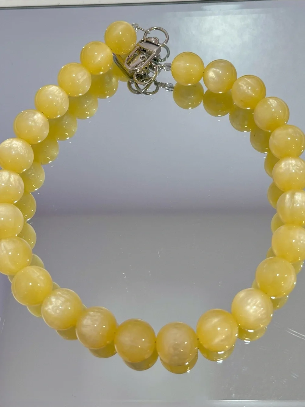 New Yellow Beaded Bag Chain 18 inches